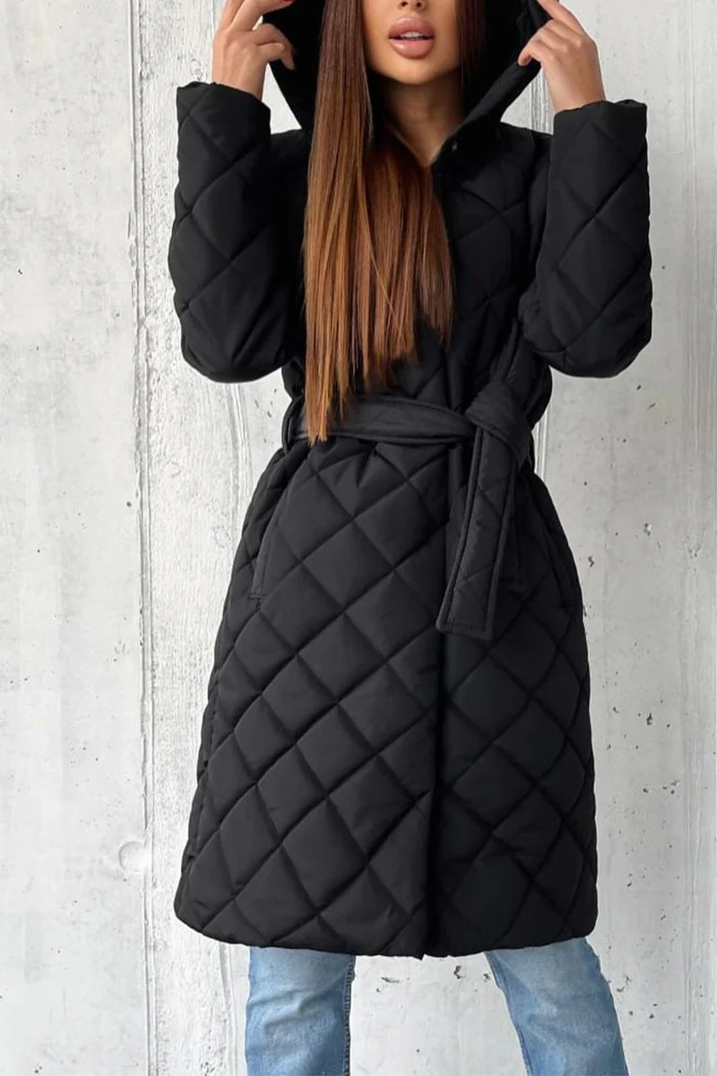 Women's Casual Hooded Mid-length Coat